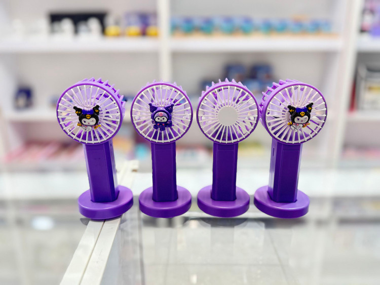 پنکه دستی طرح کرومی چراغ دار بنفش مدل ELECTRIC NIGHT LIGHT MINI FAN