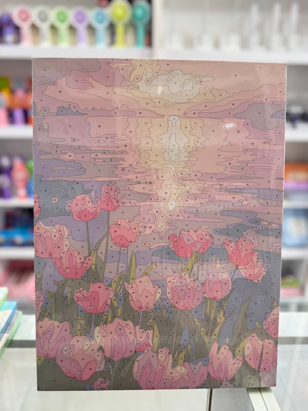 بوم آبرنگی بزرگسال سایز 30*40 همراه با قلم مو و گواش